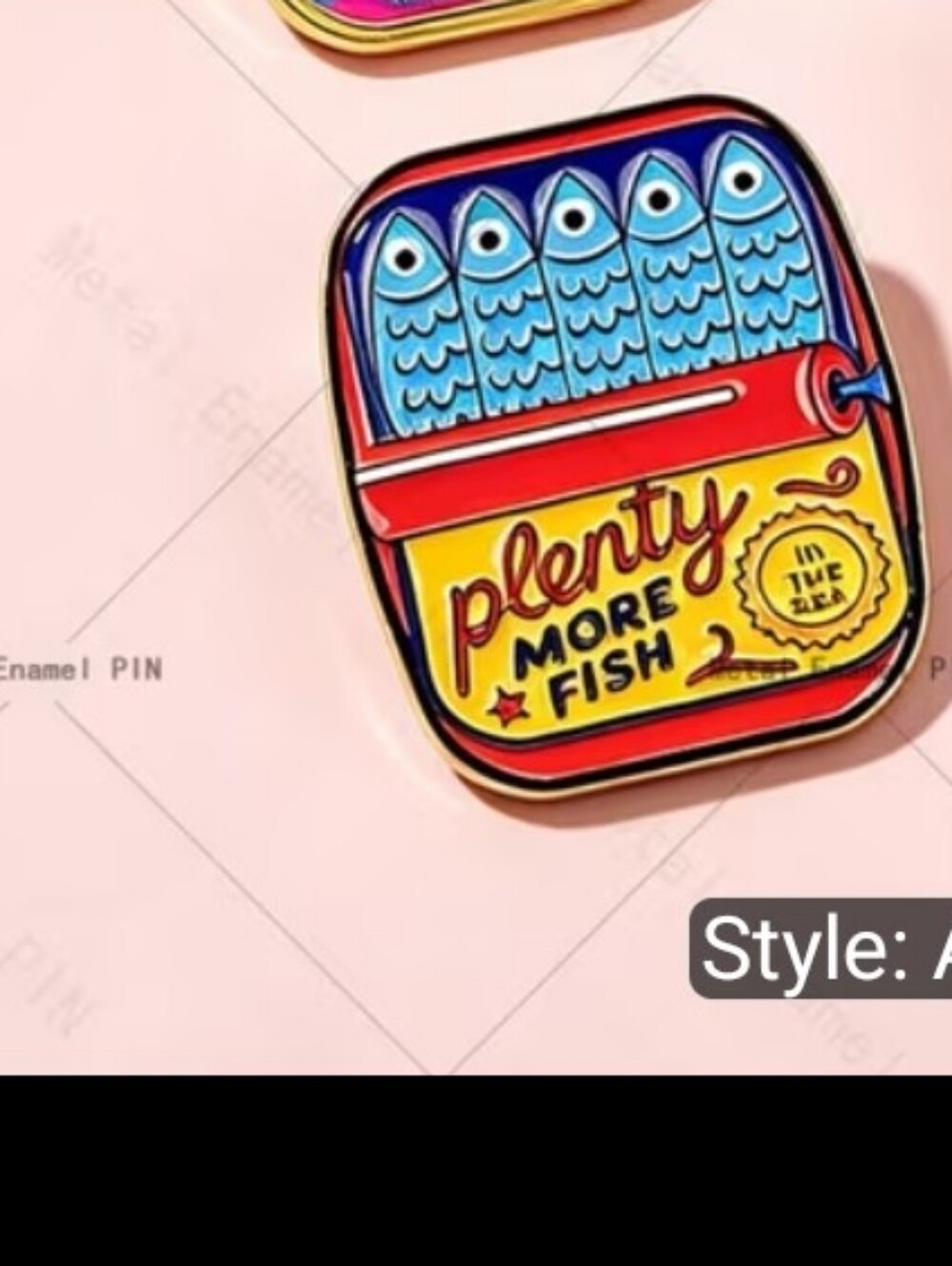 Plenty More Fish Enamel Pin - Red, Yellow & Blue